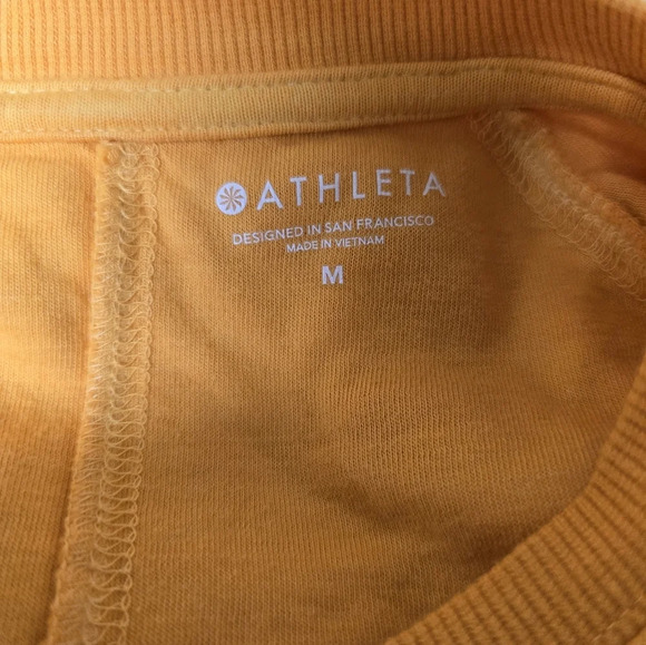 Athleta Womens Sundown Dip Dye Sweatshirt Abyssinian Yellow Sz Med - Picture 8 of 11
